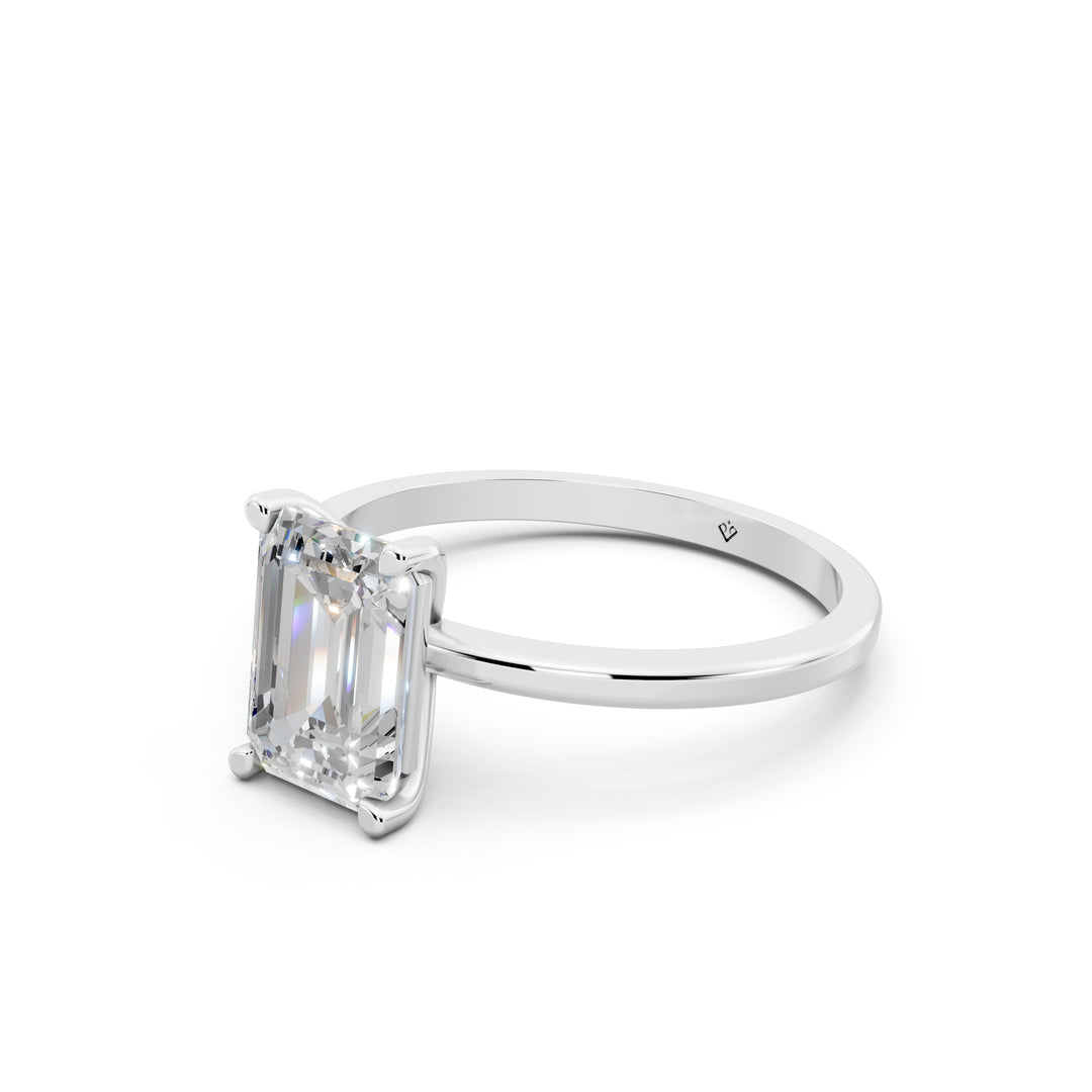 Eshia Emerald Solitaire Diamond Womens Ring