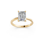 Load image into Gallery viewer, Eshia Emerald Solitaire Diamond Womens Ring
