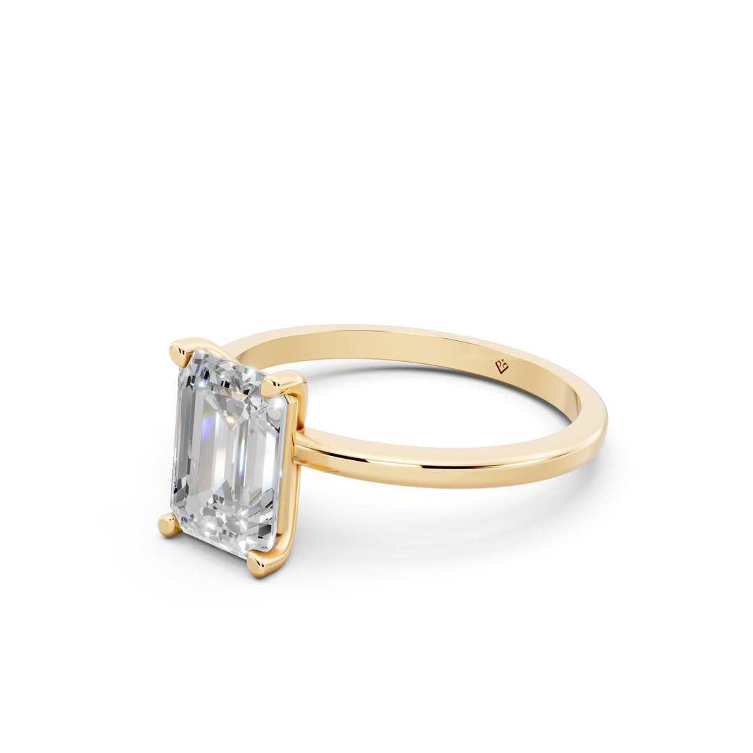 Eshia Emerald Solitaire Diamond Womens Ring