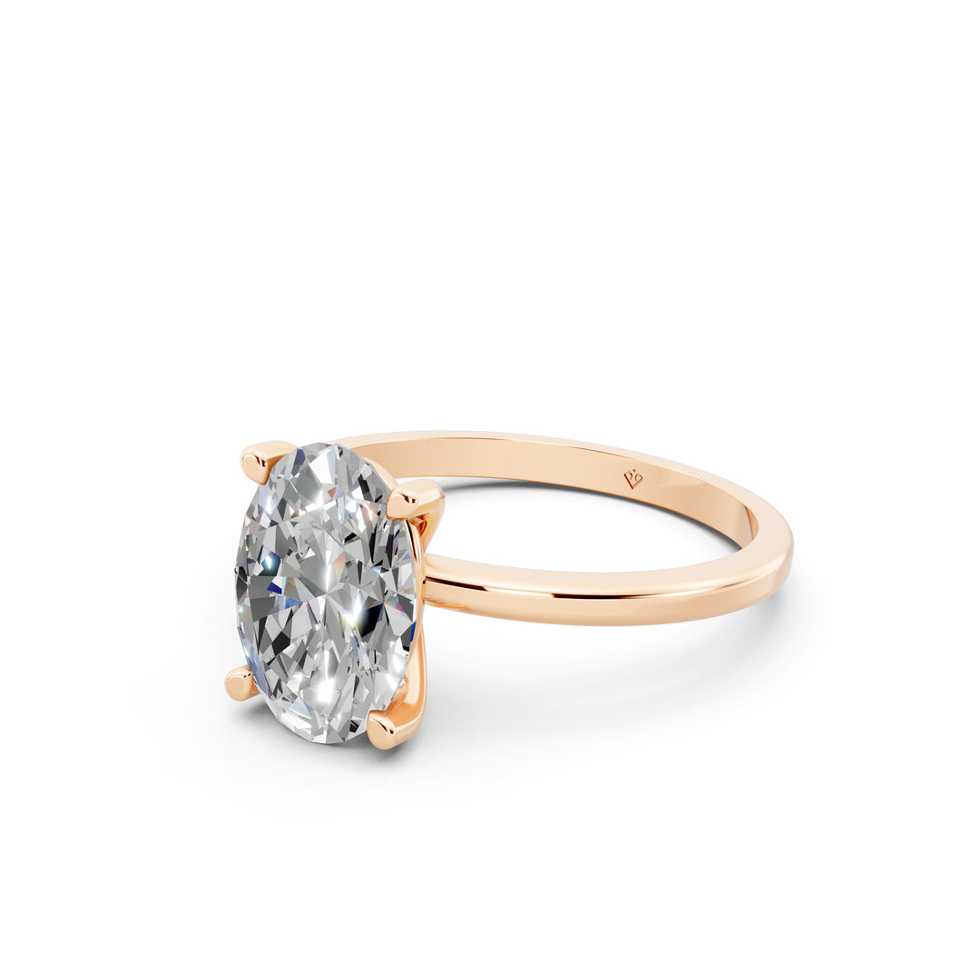 Esha Oval Solitaire Diamond Womens Ring