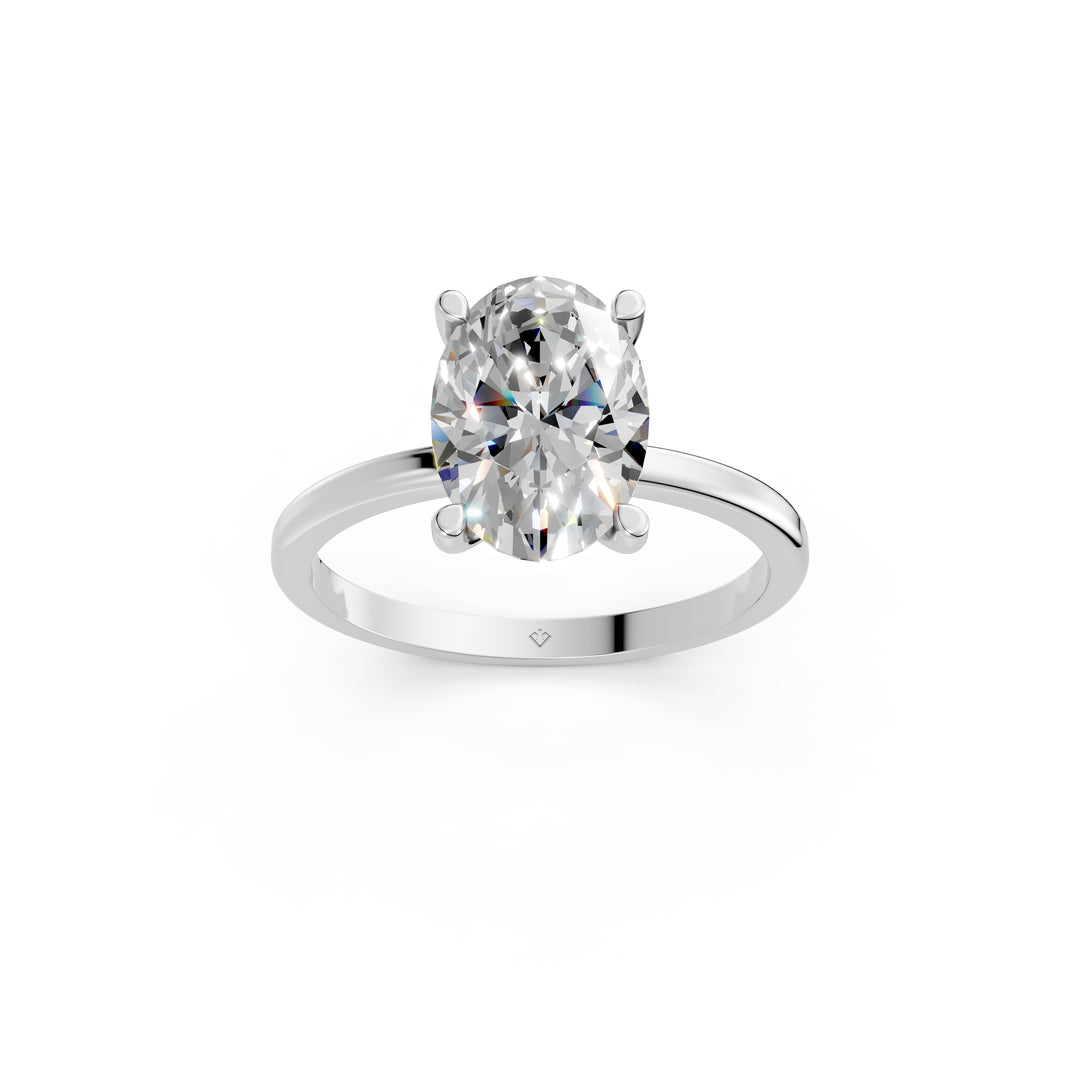 Esha Oval Solitaire Diamond Womens Ring