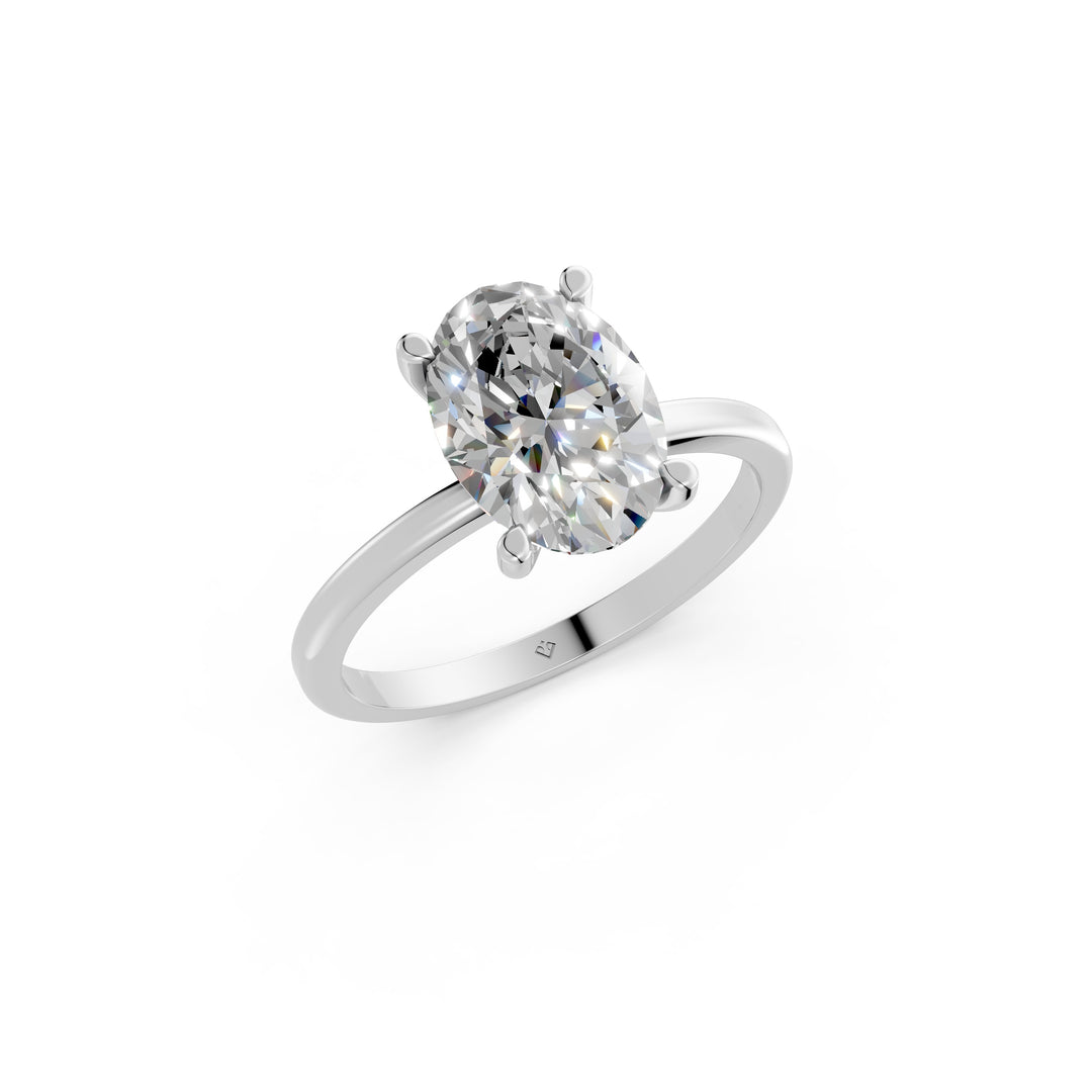 Esha Oval Solitaire Diamond Womens Ring