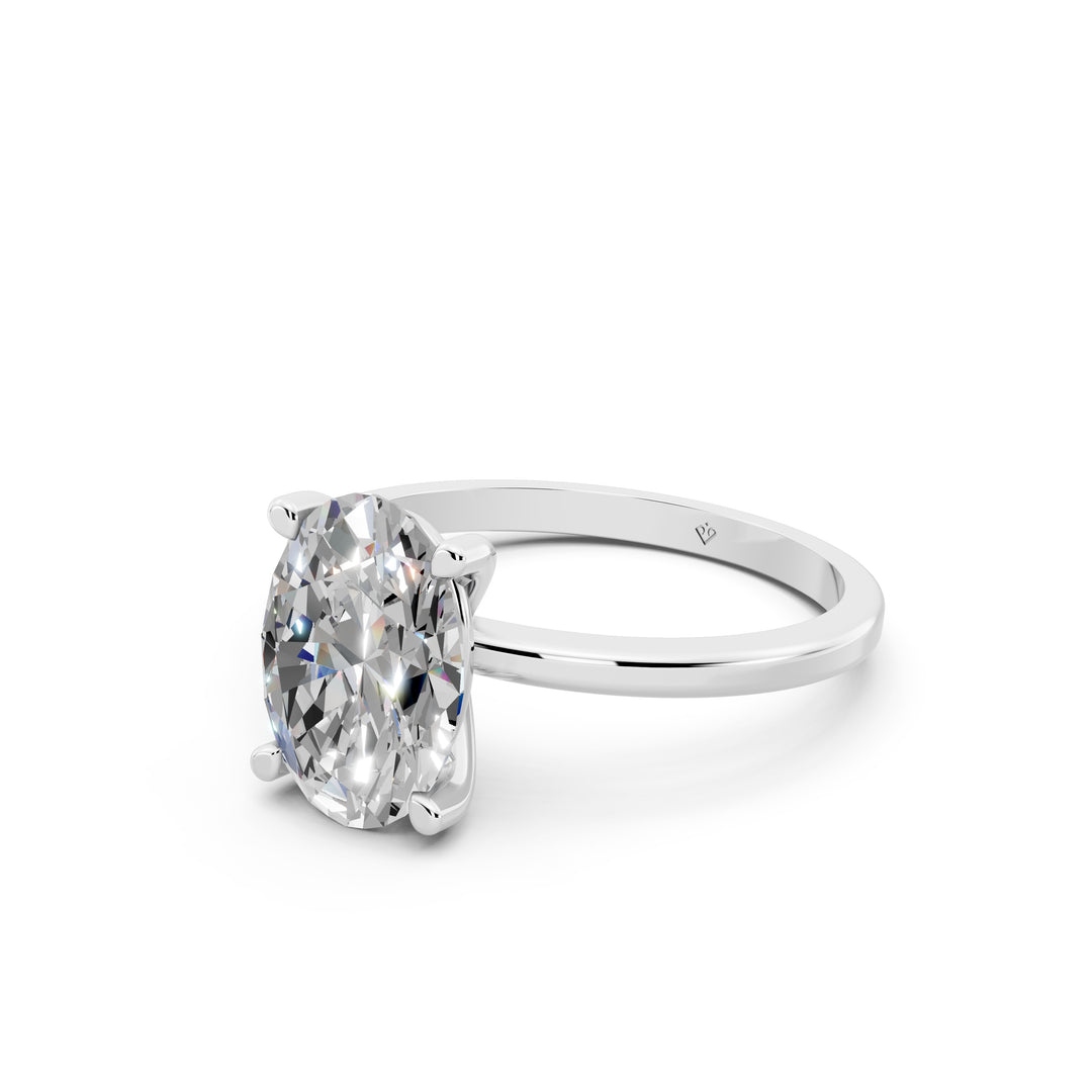 Esha Oval Solitaire Diamond Womens Ring