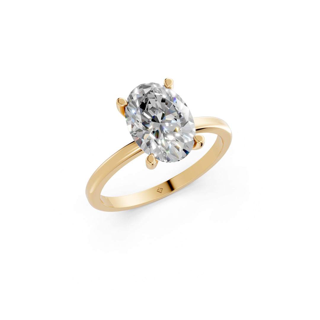 Esha Oval Solitaire Diamond Womens Ring