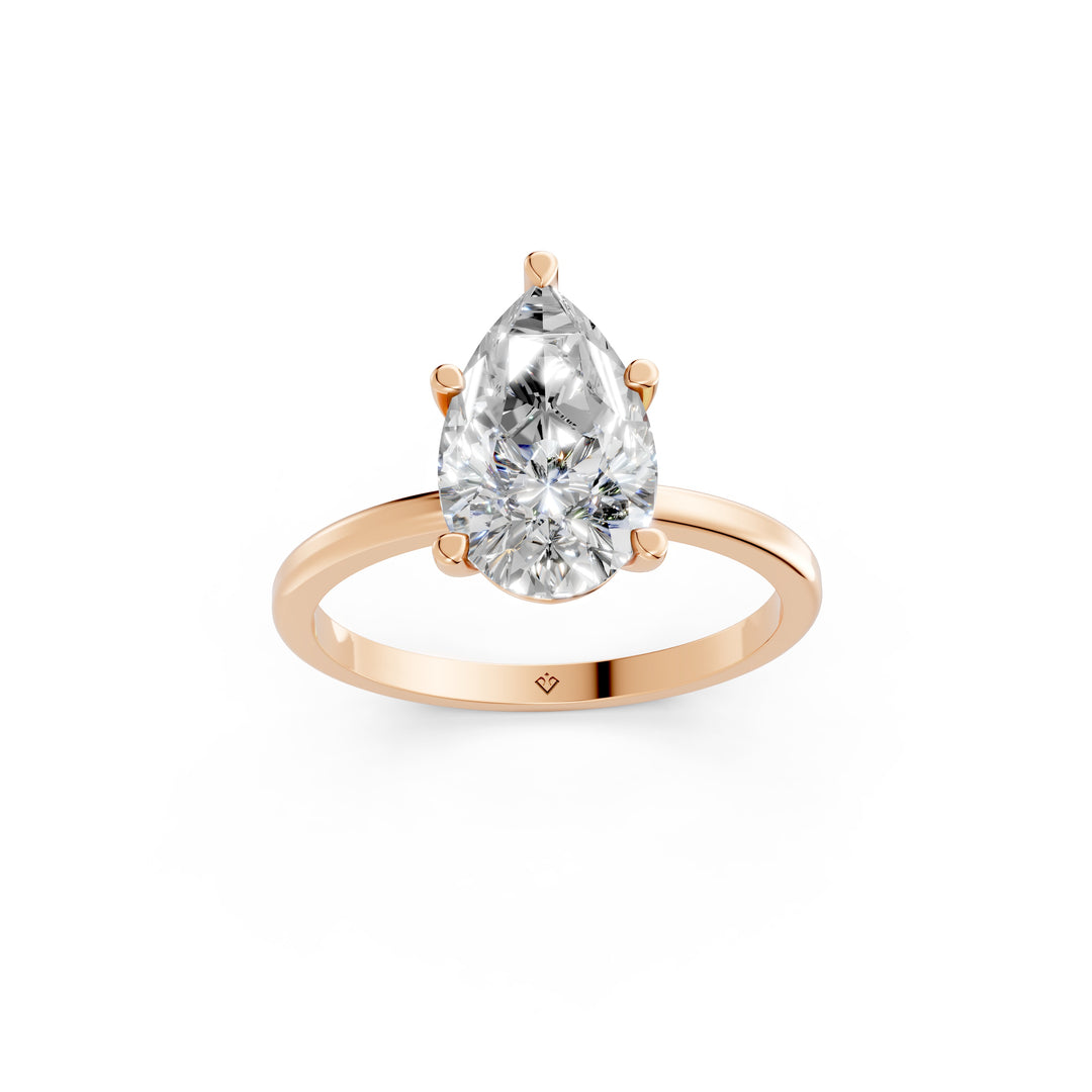 Erina Pear Solitaire Diamond Womens Ring