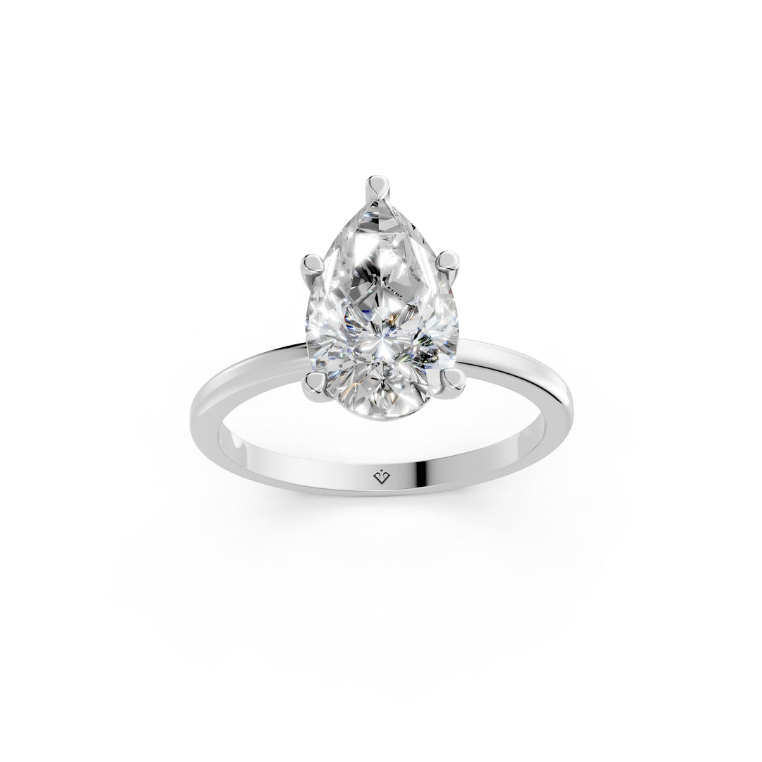 Erina Pear Solitaire Diamond Womens Ring
