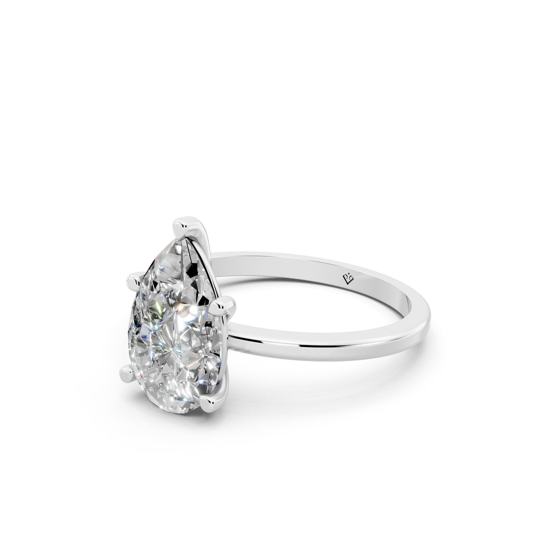 Erina Pear Solitaire Diamond Womens Ring