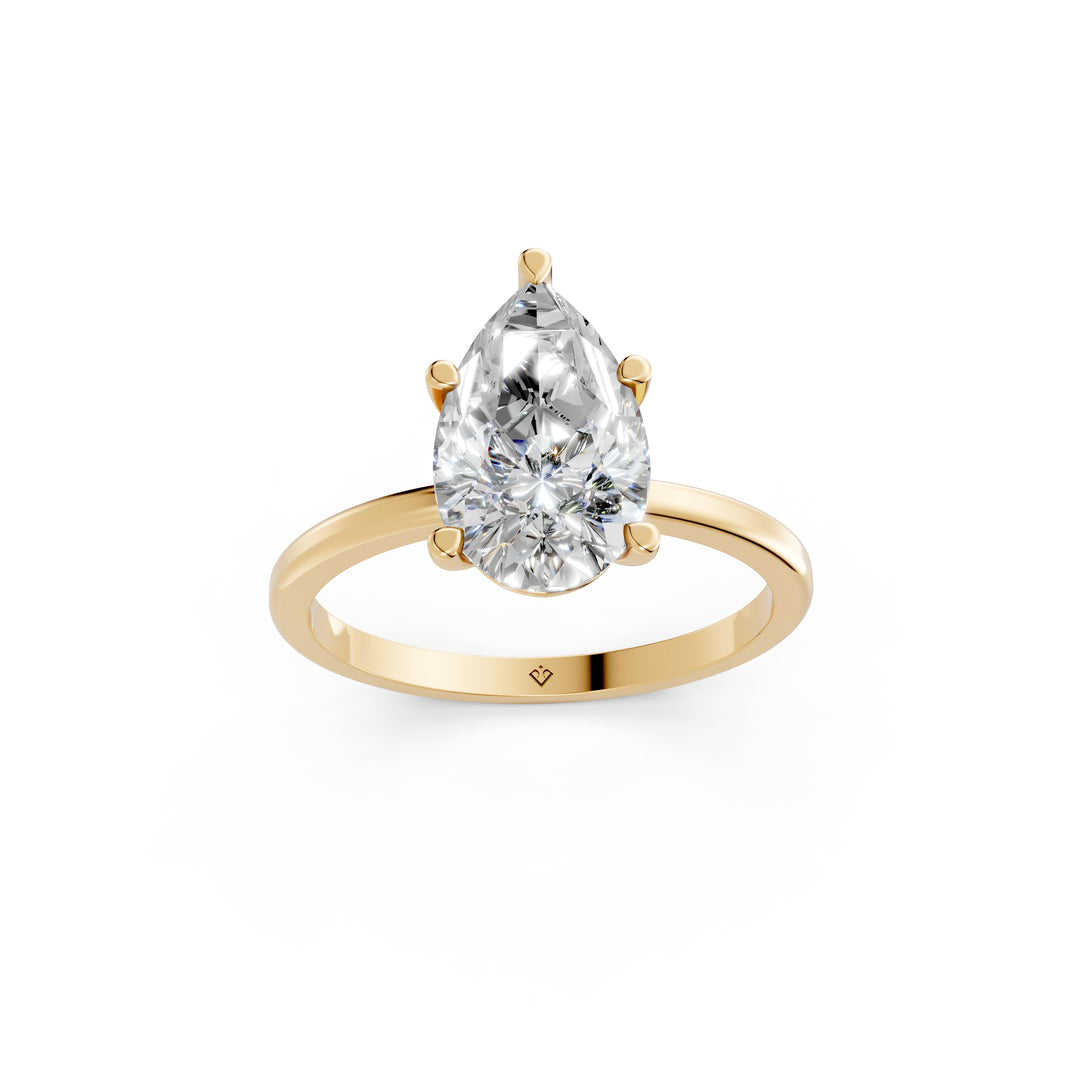Erina Pear Solitaire Diamond Womens Ring