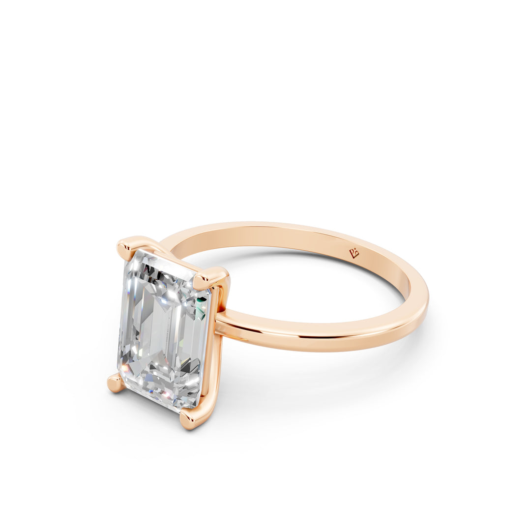Enira Emerald Solitaire Diamond Womens Ring
