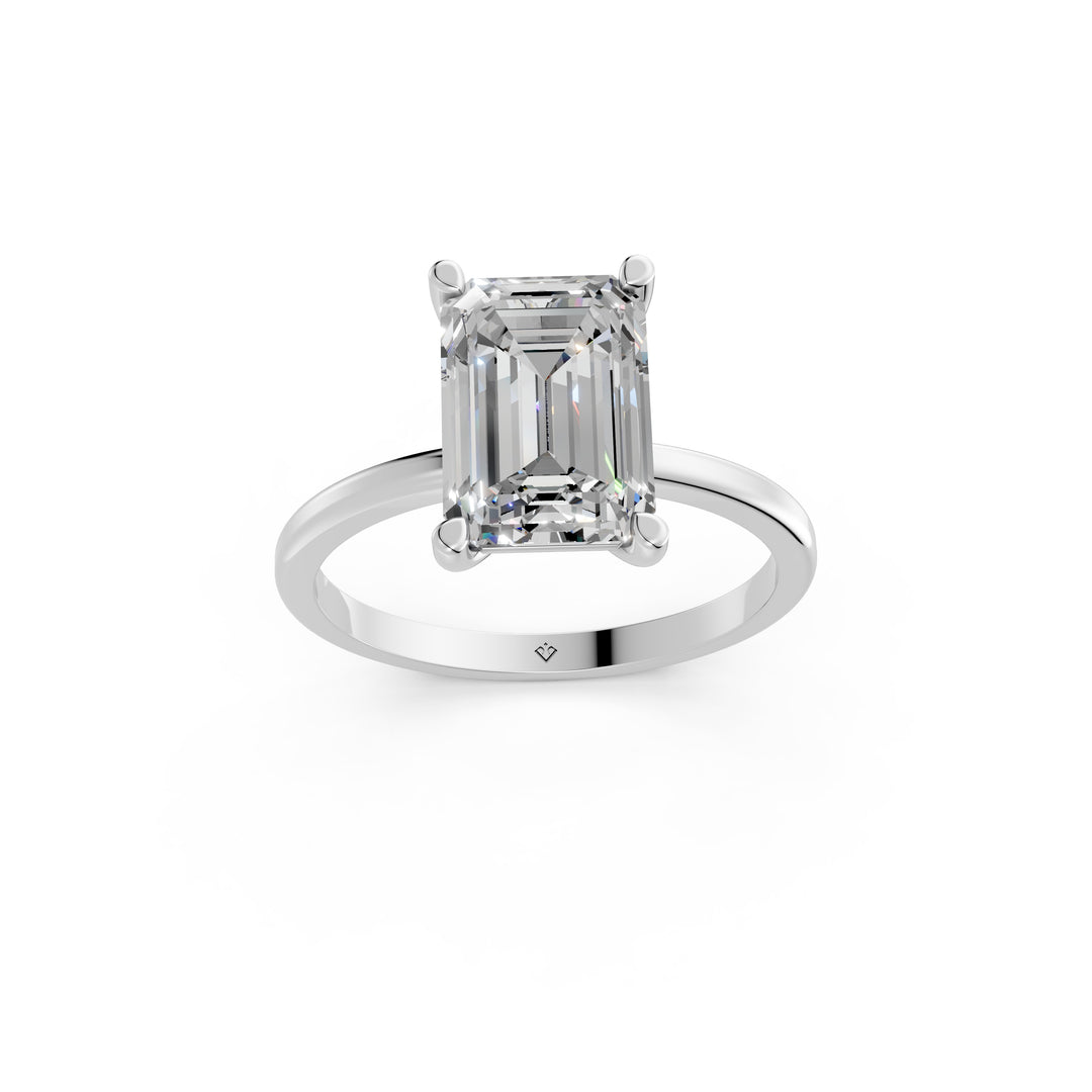 Enira Emerald Solitaire Diamond Womens Ring