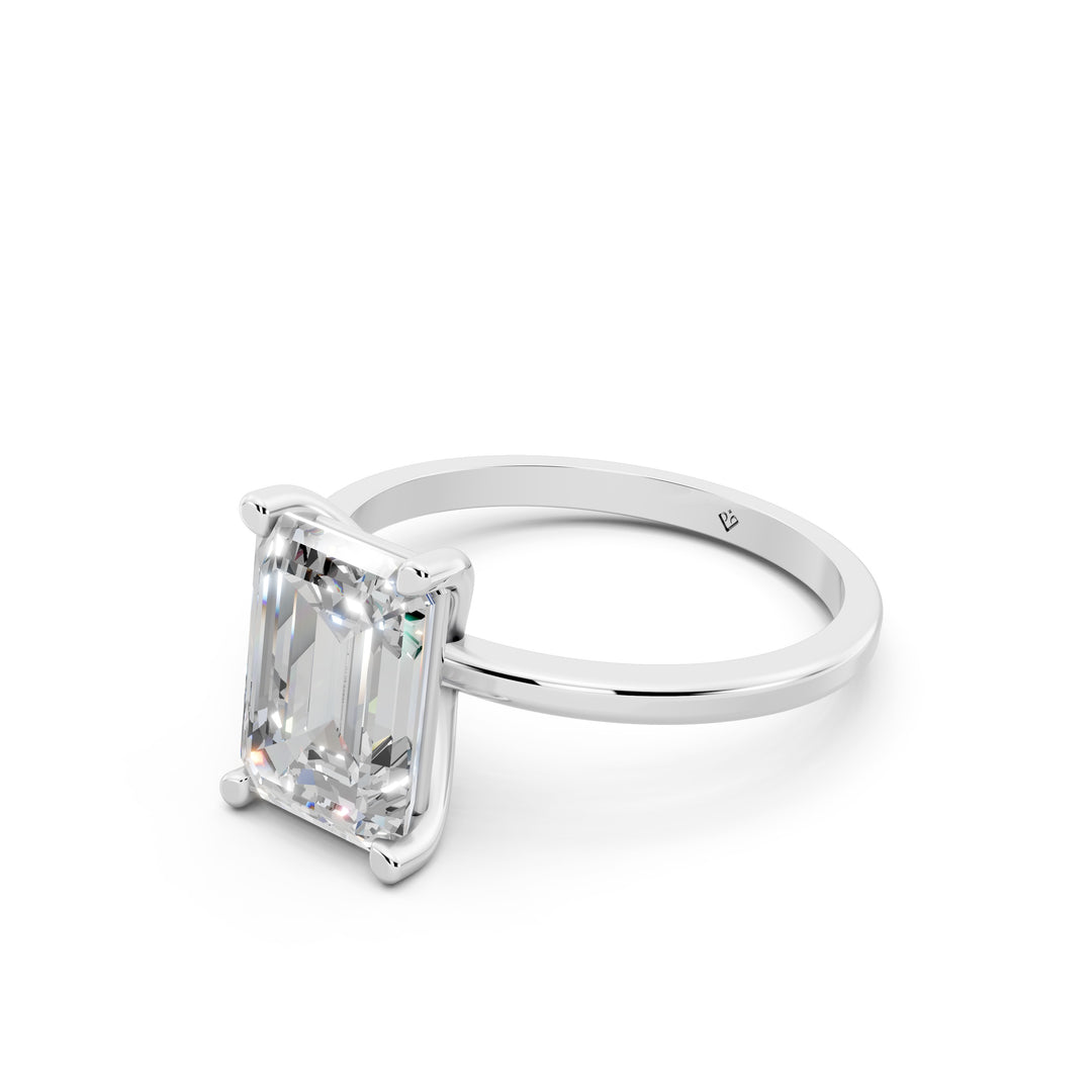 Enira Emerald Solitaire Diamond Womens Ring
