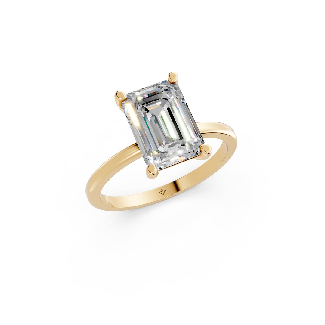 Enira Emerald Solitaire Diamond Womens Ring
