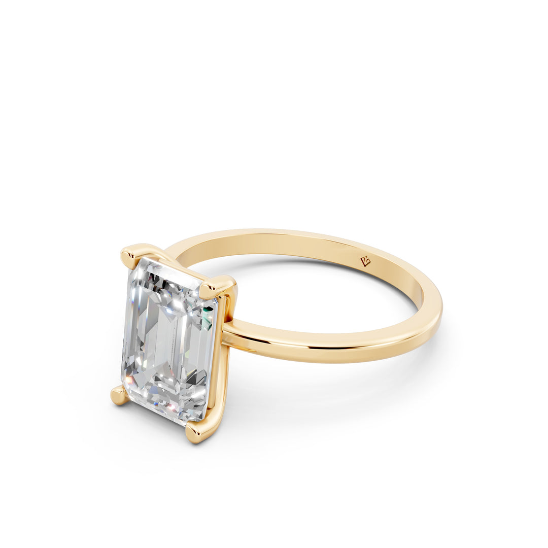 Enira Emerald Solitaire Diamond Womens Ring