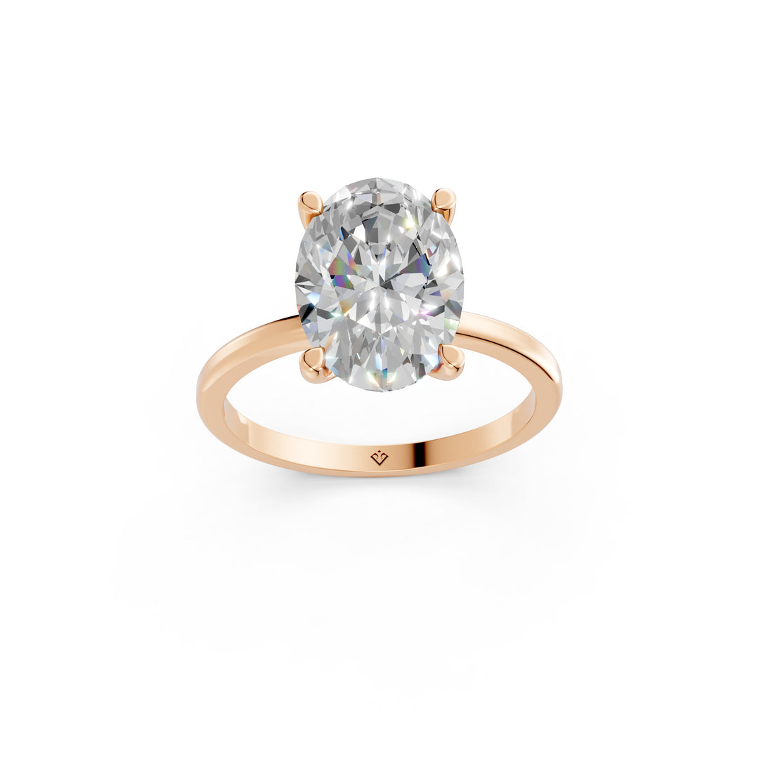 Enaya Oval Solitaire Diamond Womens Ring