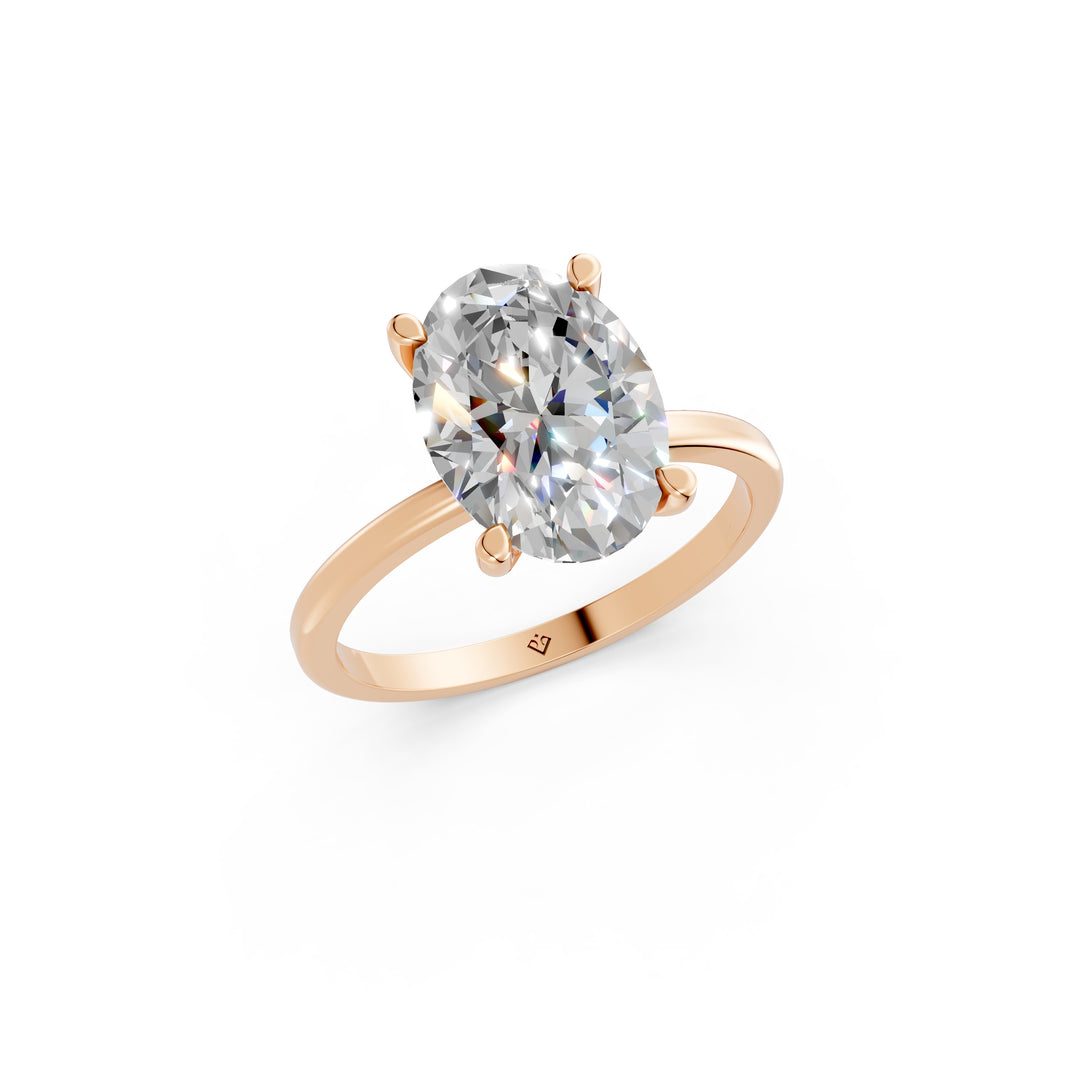 Enaya Oval Solitaire Diamond Womens Ring