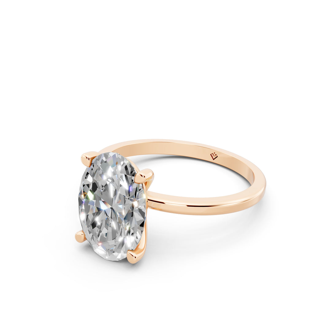 Enaya Oval Solitaire Diamond Womens Ring