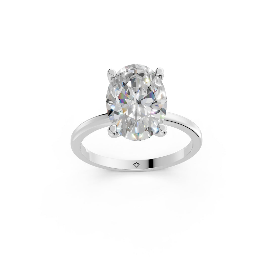 Enaya Oval Solitaire Diamond Womens Ring