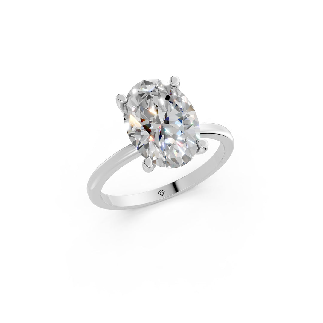 Enaya Oval Solitaire Diamond Womens Ring