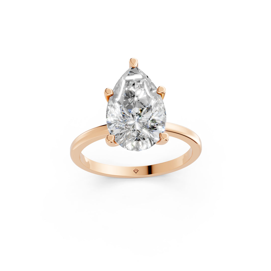 Emira Pear Solitaire Diamond Womens Ring