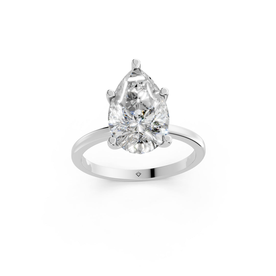 Emira Pear Solitaire Diamond Womens Ring