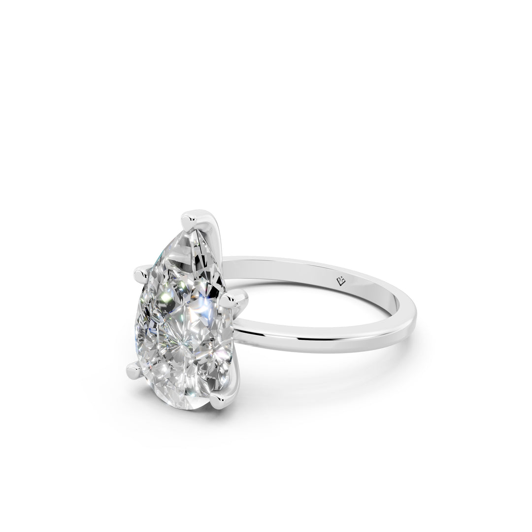 Emira Pear Solitaire Diamond Womens Ring
