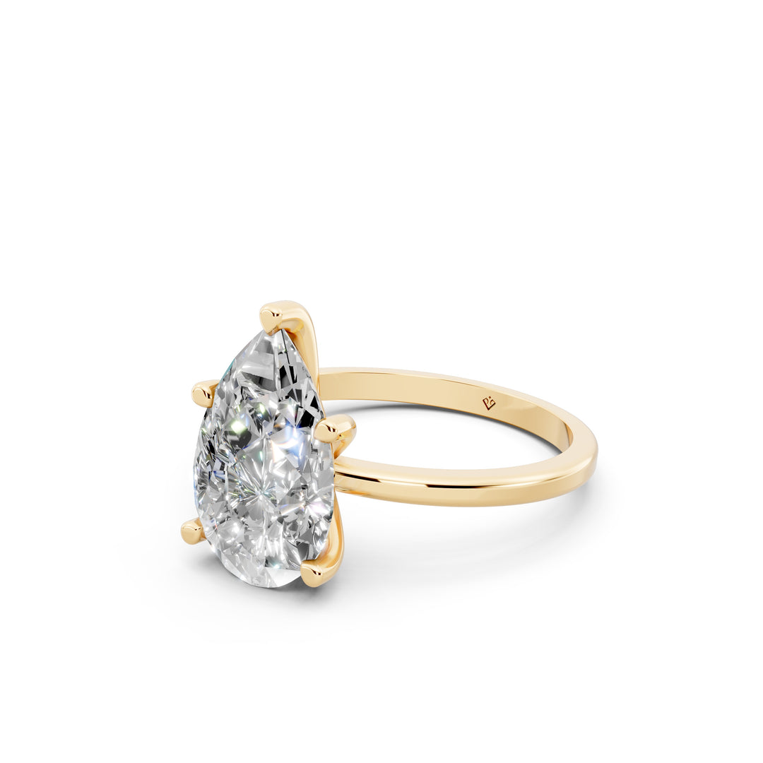 Emira Pear Solitaire Diamond Womens Ring