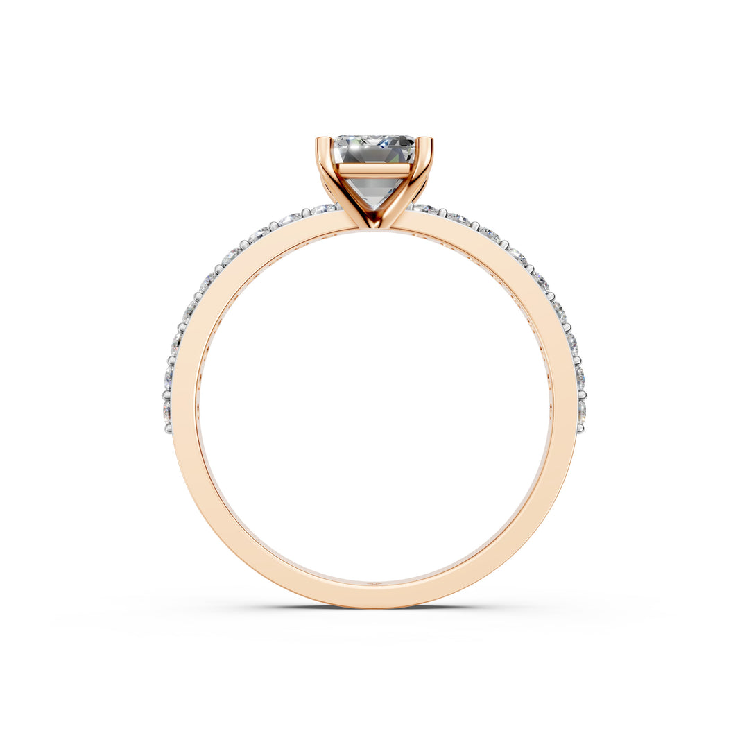 Elvia Emerald Solitaire Diamond Womens Ring