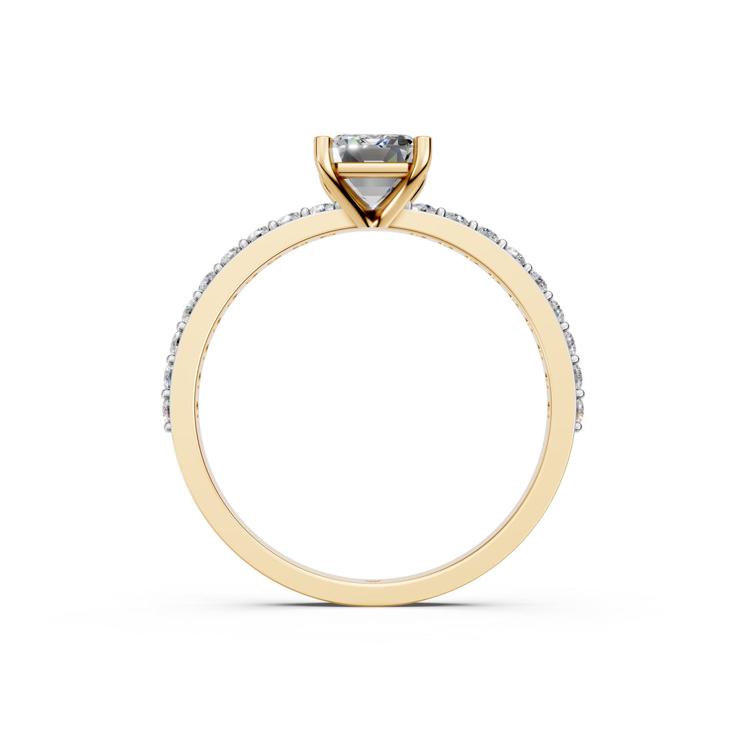 Elvia Emerald Solitaire Diamond Womens Ring