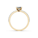 Load image into Gallery viewer, Elvia Emerald Solitaire Diamond Womens Ring
