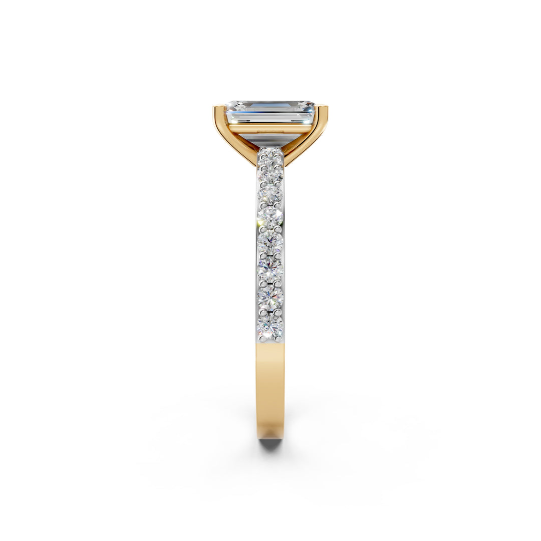 Elvia Emerald Solitaire Diamond Womens Ring