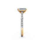 Load image into Gallery viewer, Elvia Emerald Solitaire Diamond Womens Ring

