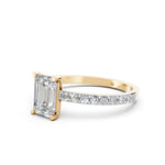 Load image into Gallery viewer, Elvia Emerald Solitaire Diamond Womens Ring
