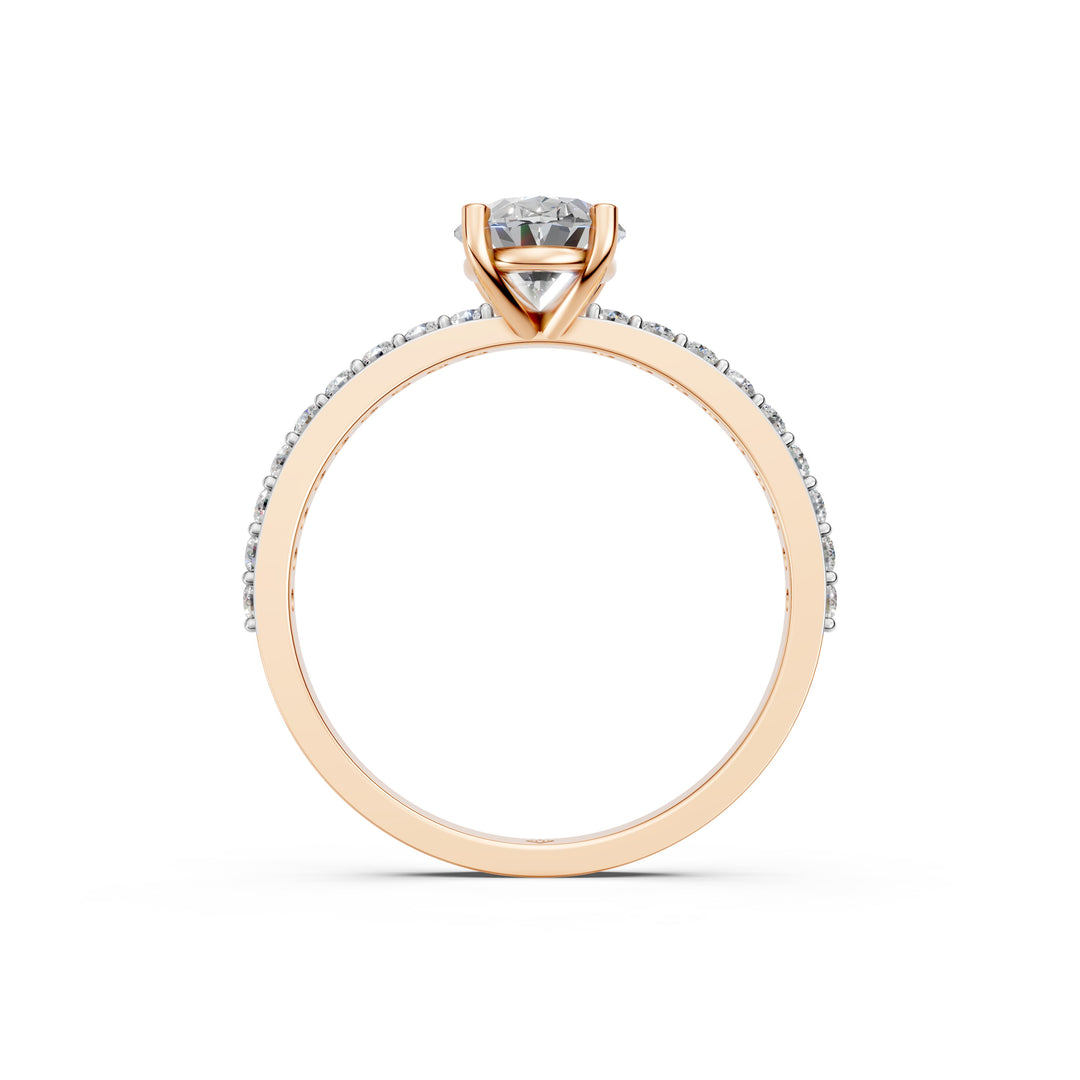 Elora Oval Solitaire Diamond Womens Ring