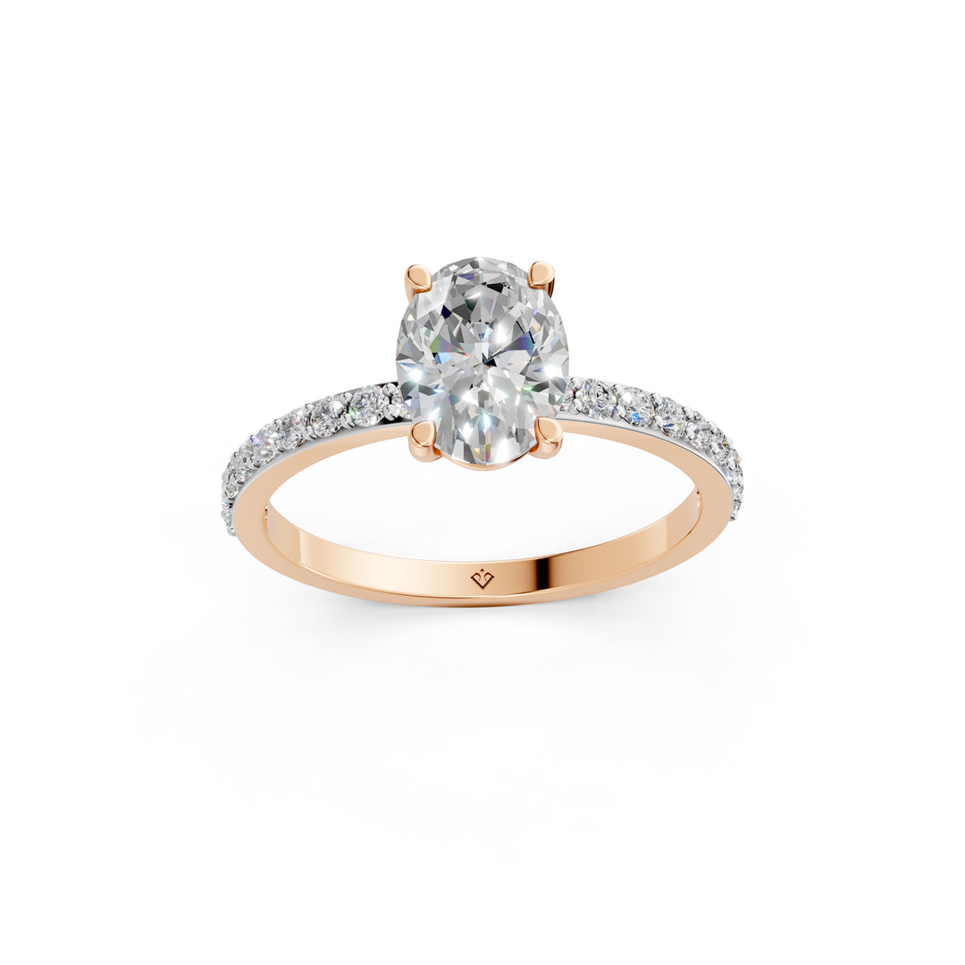 Elora Oval Solitaire Diamond Womens Ring