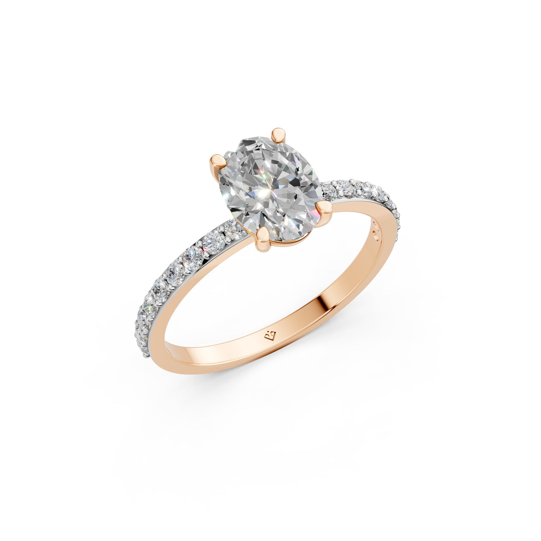 Elora Oval Solitaire Diamond Womens Ring