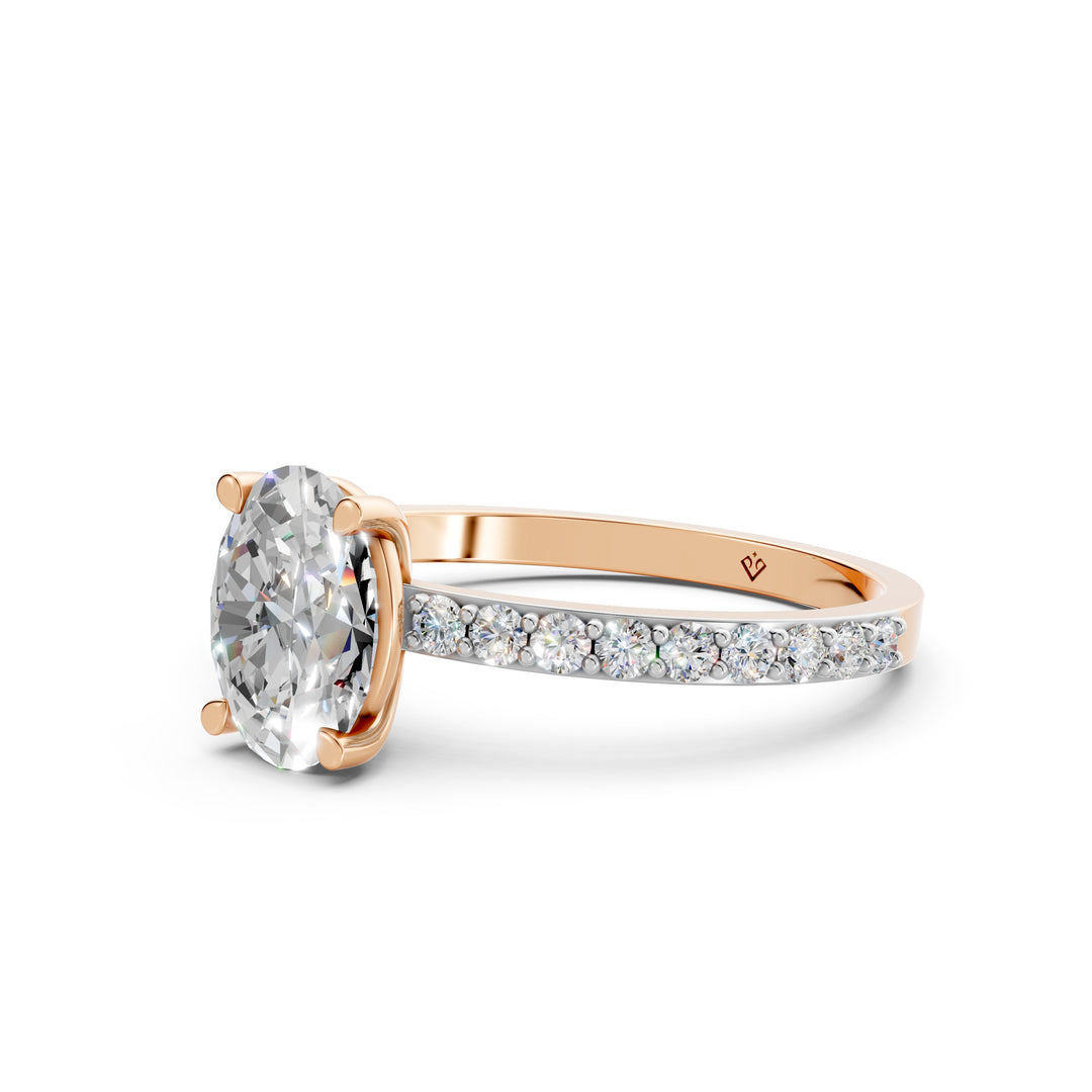 Elora Oval Solitaire Diamond Womens Ring