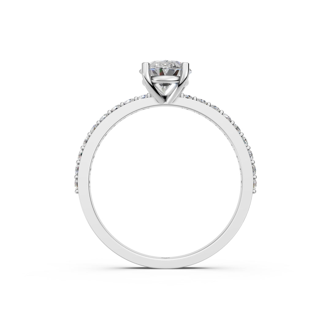 Elora Oval Solitaire Diamond Womens Ring