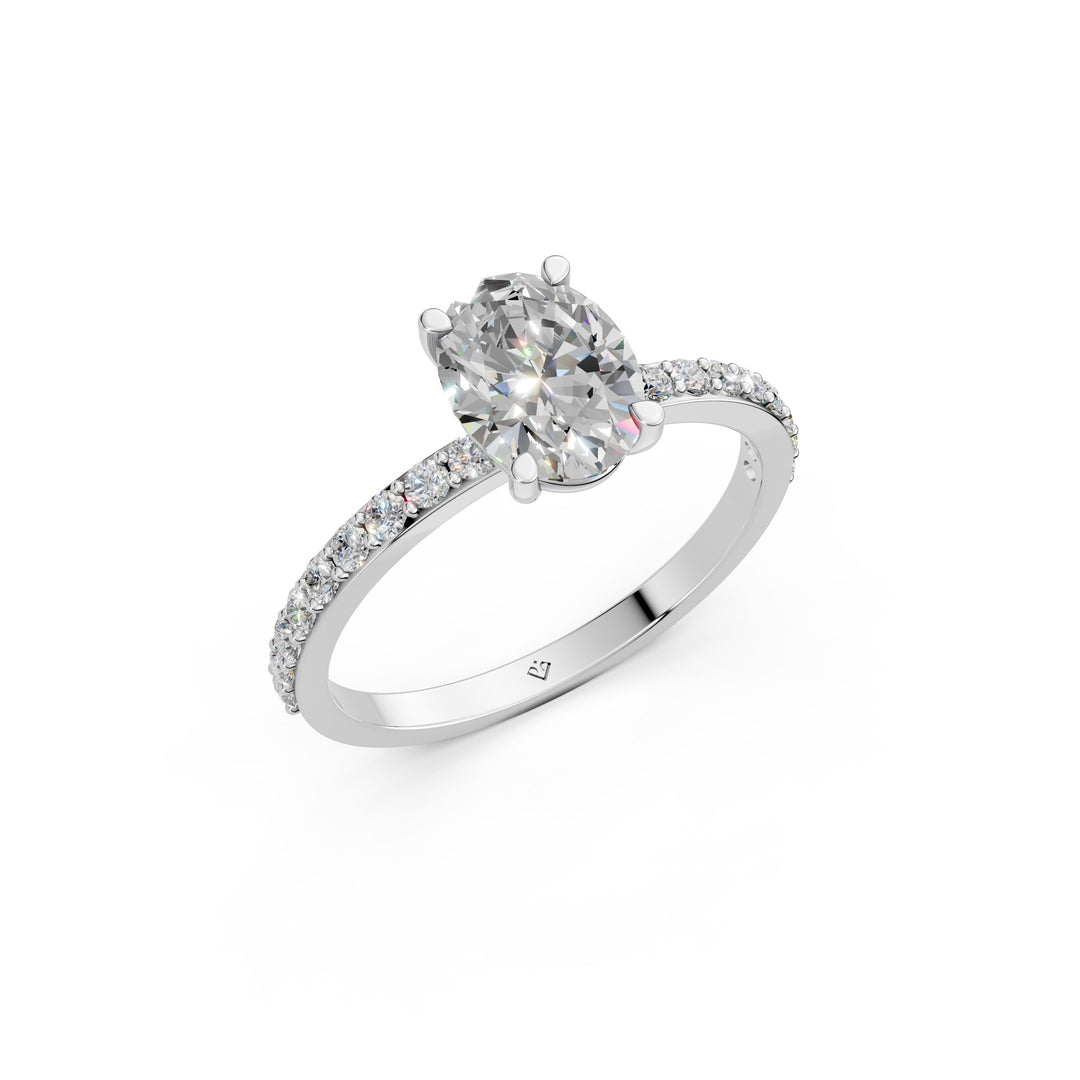 Elora Oval Solitaire Diamond Womens Ring