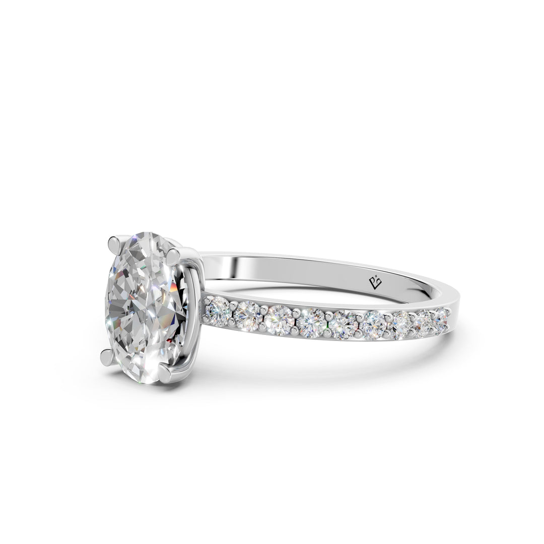 Elora Oval Solitaire Diamond Womens Ring