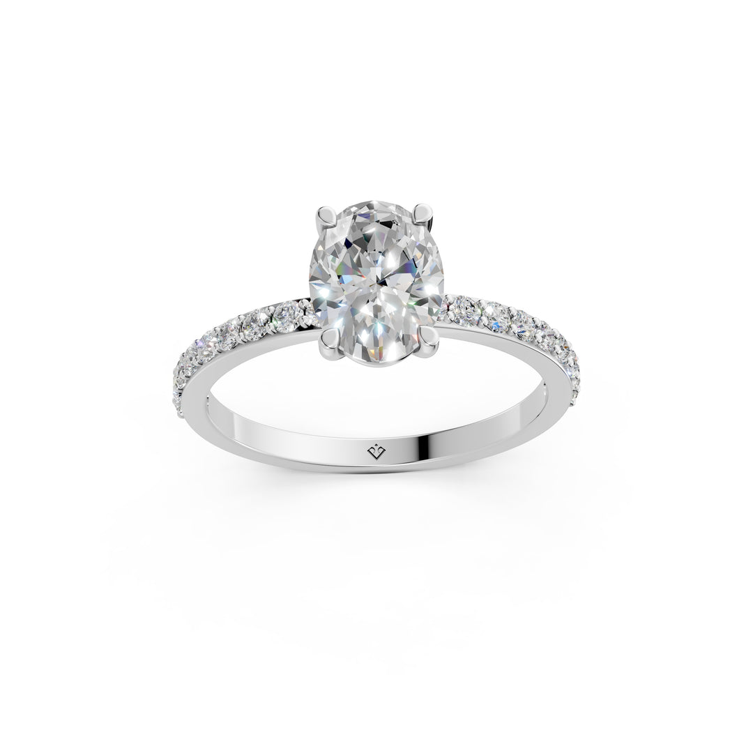 Elora Oval Solitaire Diamond Womens Ring