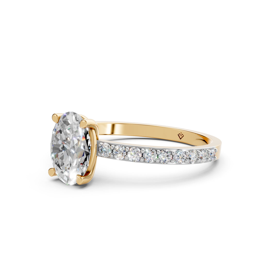 Elora Oval Solitaire Diamond Womens Ring