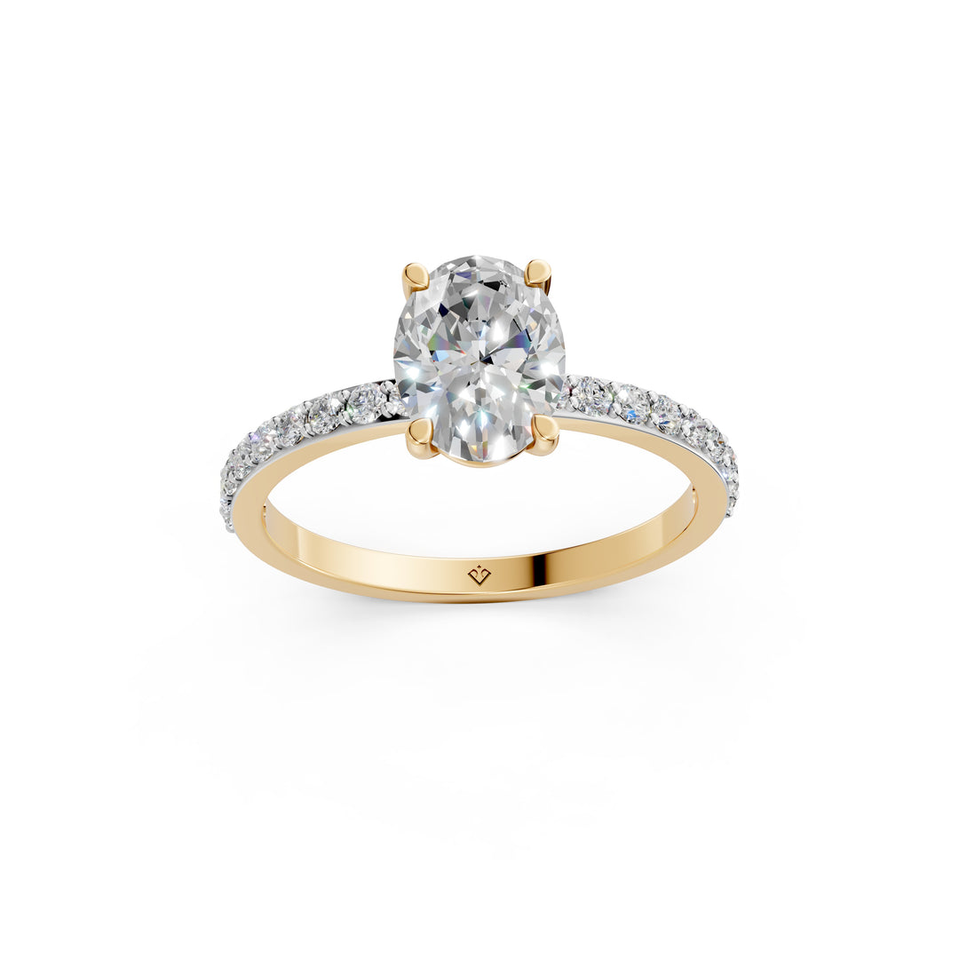 Elora Oval Solitaire Diamond Womens Ring