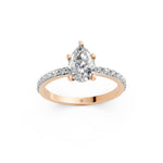 Load image into Gallery viewer, Elira Pear Solitaire Diamond Womens Ring
