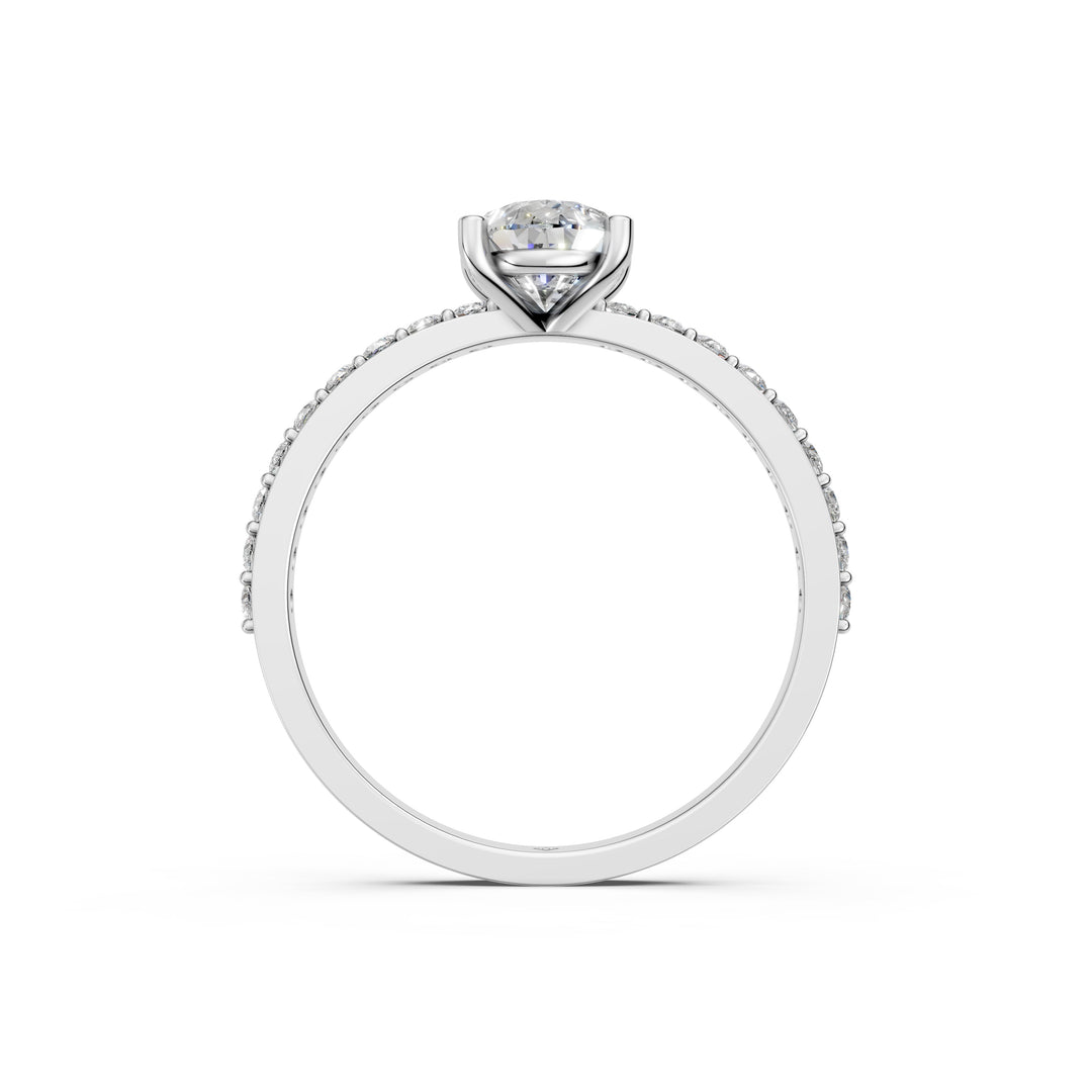 Elira Pear Solitaire Diamond Womens Ring