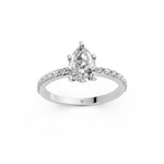Load image into Gallery viewer, Elira Pear Solitaire Diamond Womens Ring
