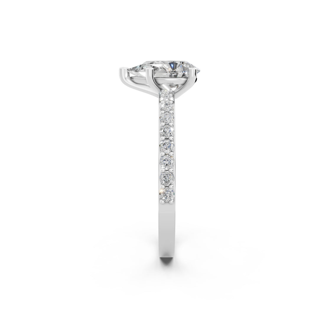 Elira Pear Solitaire Diamond Womens Ring