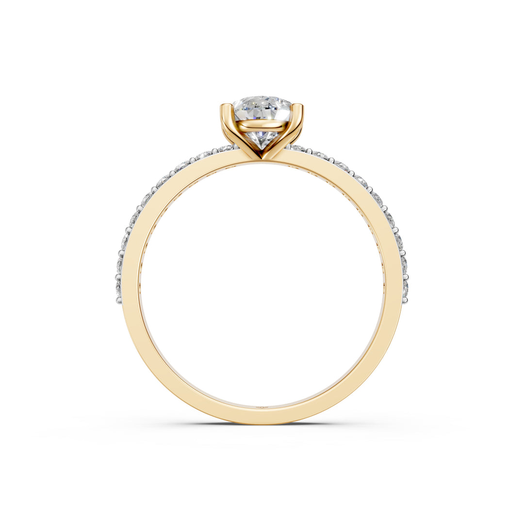 Elira Pear Solitaire Diamond Womens Ring
