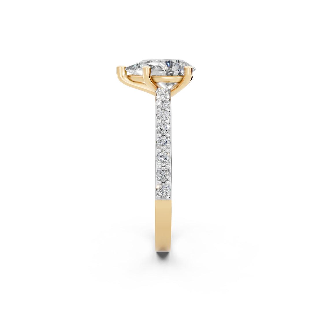 Elira Pear Solitaire Diamond Womens Ring
