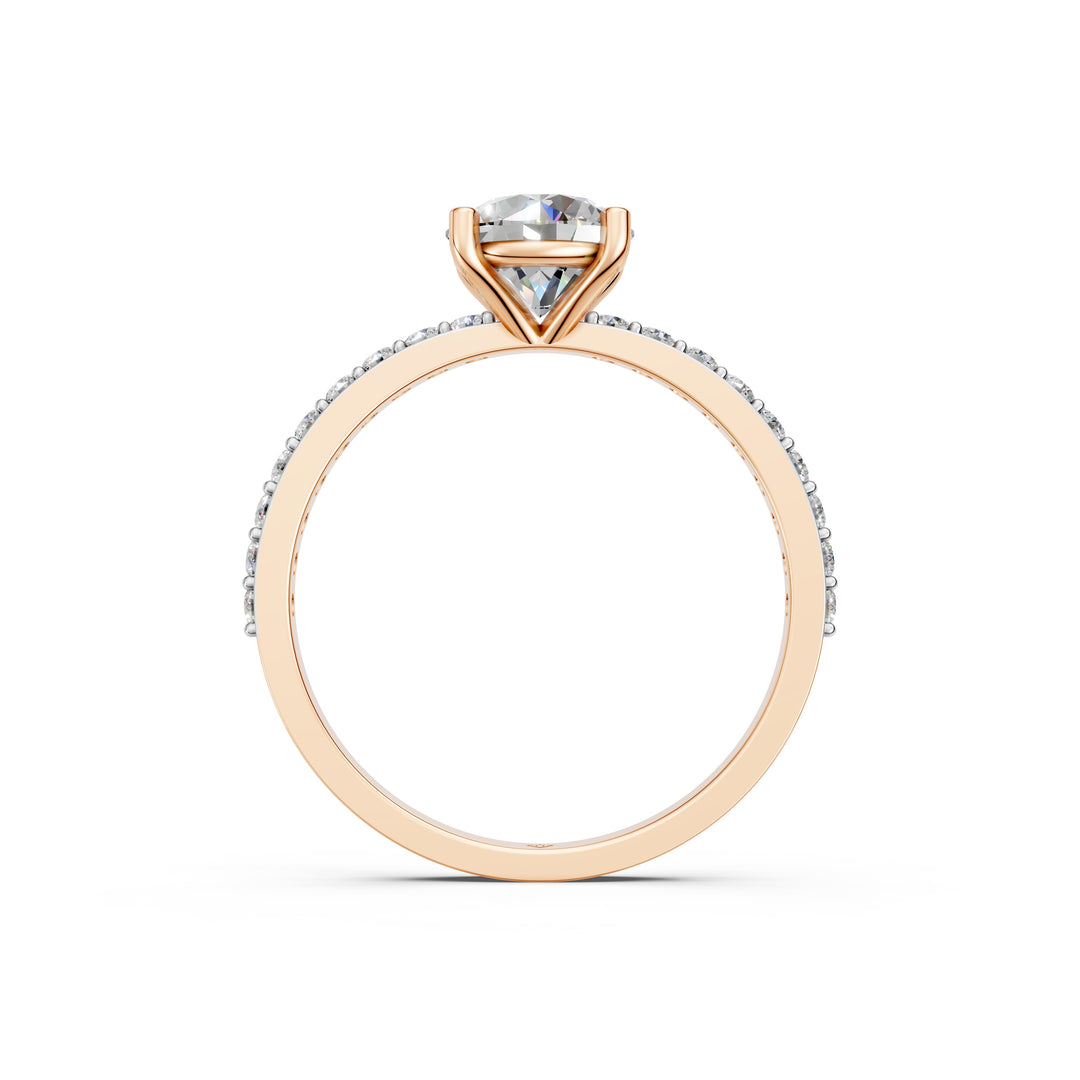 Elina Round Solitaire Diamond Womens Ring