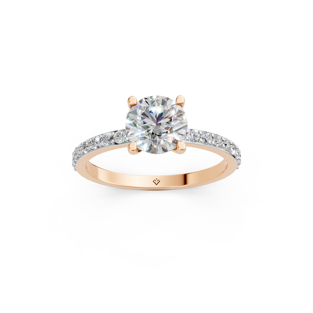 Elina Round Solitaire Diamond Womens Ring